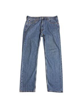 Levis Mens 505 Regular Fit Denim Jeans Mid-Wash Blue Size 36x32 Classic 5-Pocket